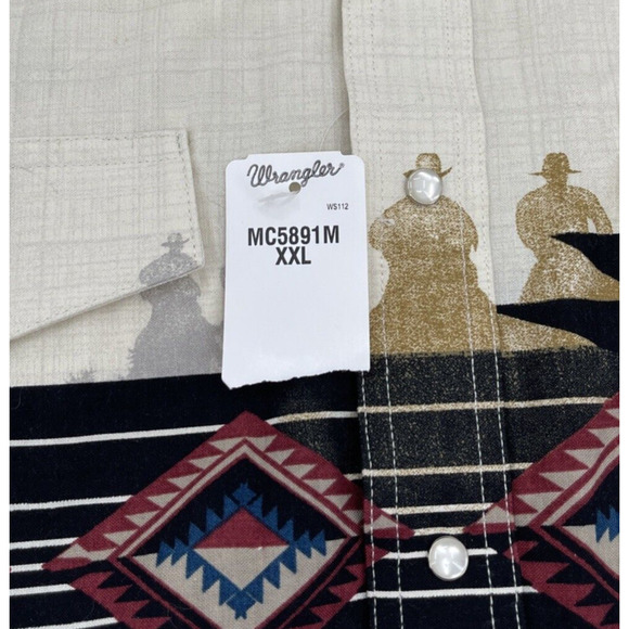 Wrangler Pearl Snap Shirt Mens XXL‎ Cowboy Vintage - Picture 4 of 10